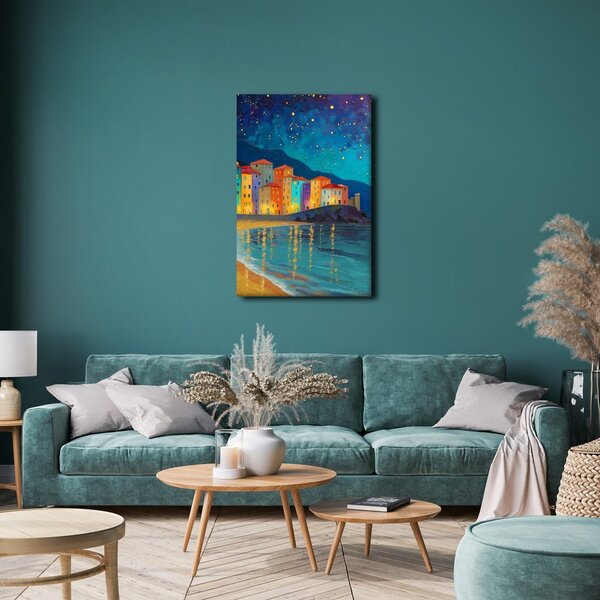 Quadro su tela – Bagliore lunare sulla città