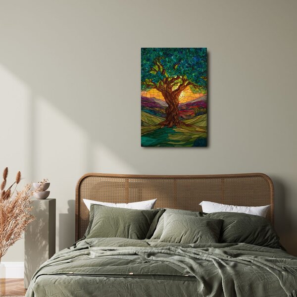 Quadro su tela – Tramonto dietro l'albero