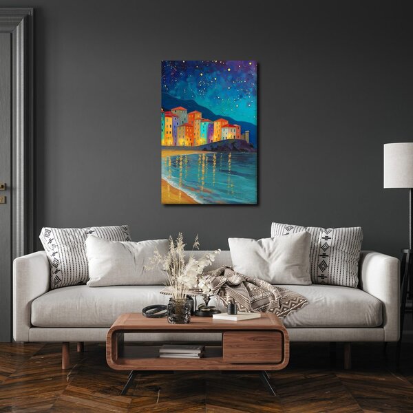 Quadro su tela – Bagliore lunare sulla città