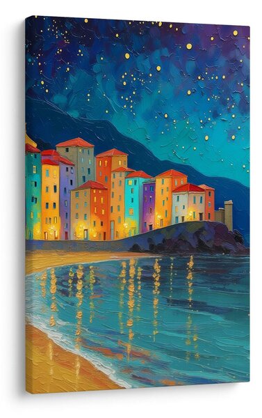 Quadro su tela – Bagliore lunare sulla città