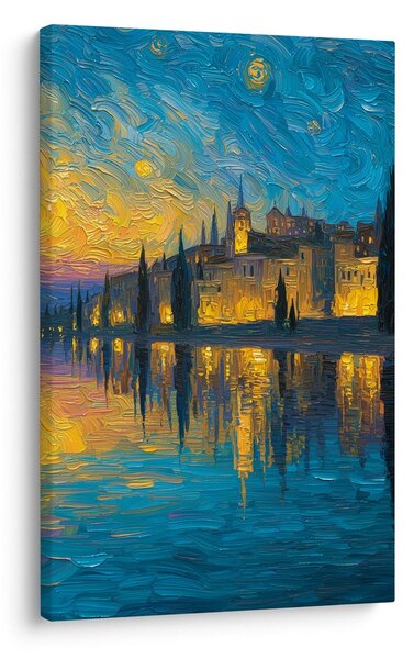 Quadro su tela – Notte tranquilla al lago