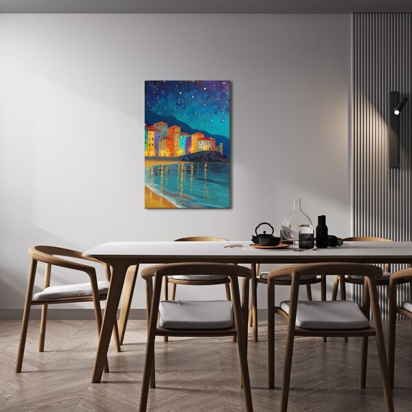 Quadro su tela – Bagliore lunare sulla città