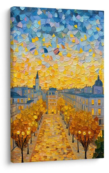 Quadro su tela – Città serale luminosa