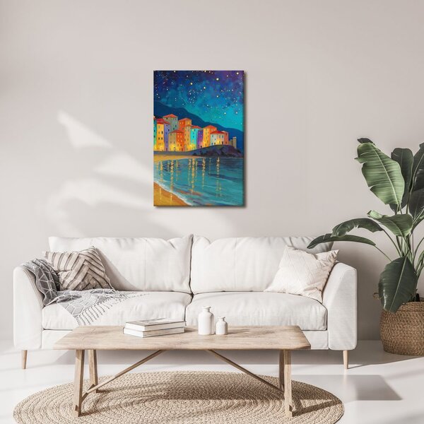 Quadro su tela – Bagliore lunare sulla città