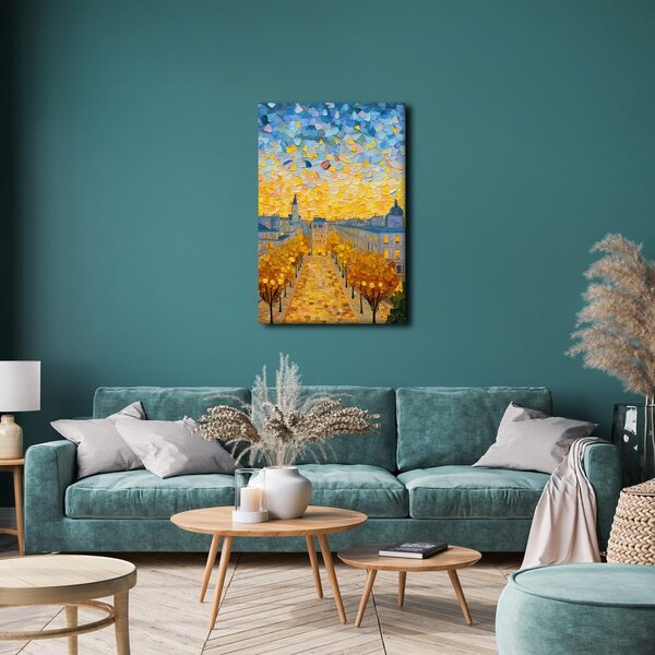 Quadro su tela – Città serale luminosa