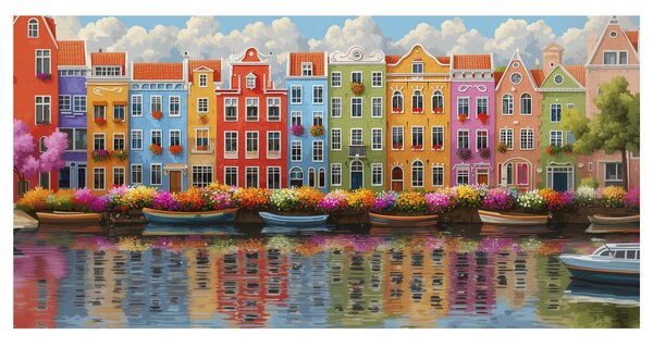 Quadro su tela – Architettura cittadina colorata