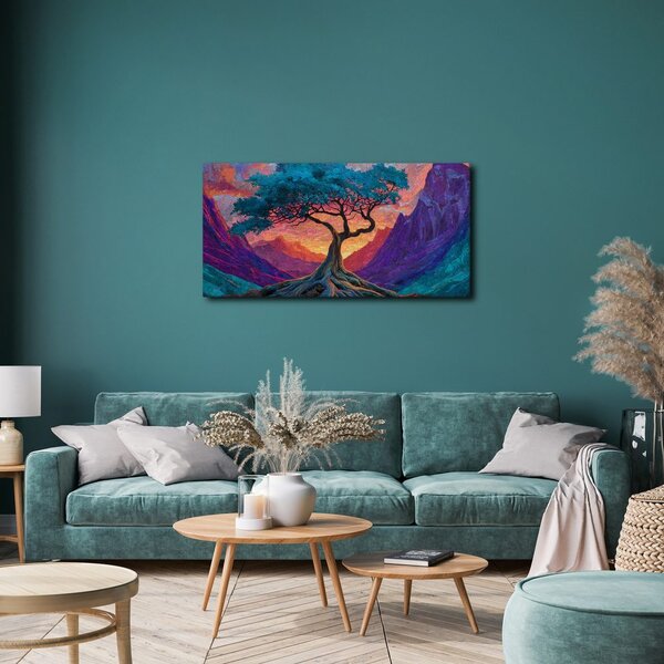 Quadro su tela – Albero della vita nella valle colorata