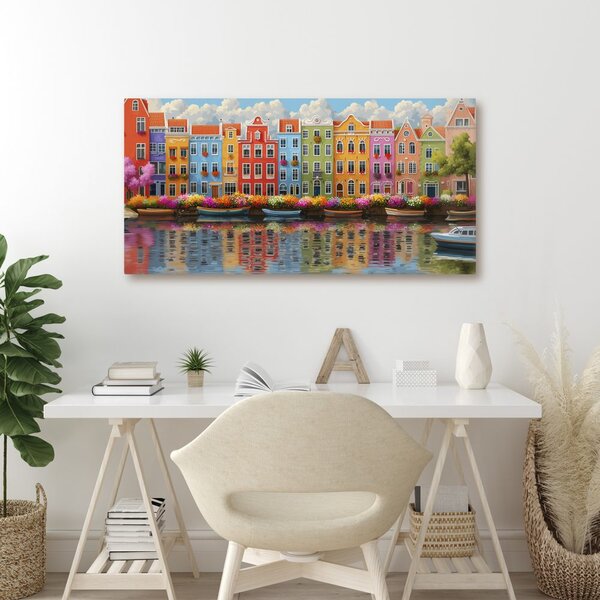 Quadro su tela – Architettura cittadina colorata