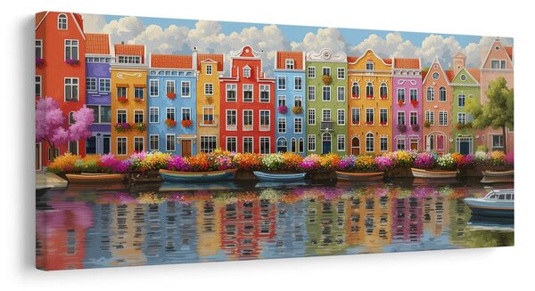 Quadro su tela – Architettura cittadina colorata