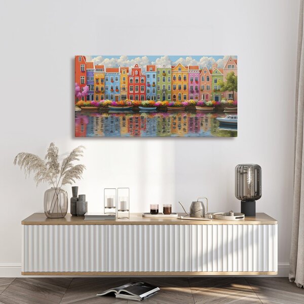 Quadro su tela – Architettura cittadina colorata