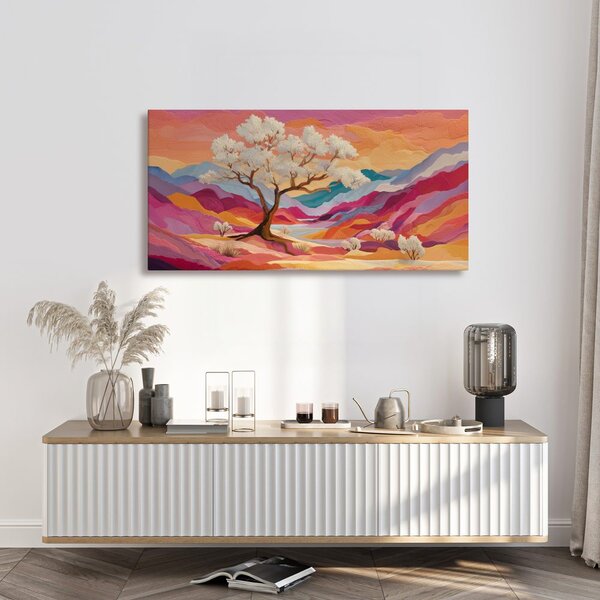 Quadro su tela – Albero della vita nella natura colorata