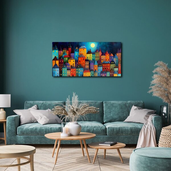 Quadro su tela – Città illuminata di notte
