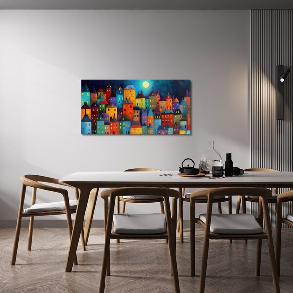 Quadro su tela – Città illuminata di notte