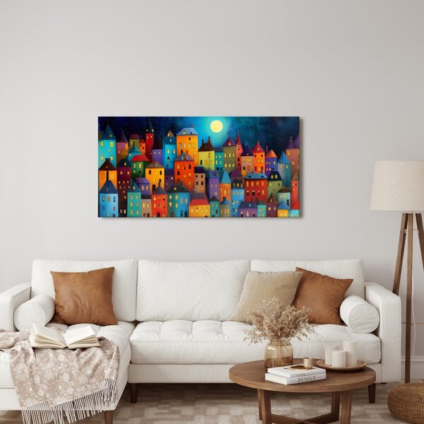 Quadro su tela – Città illuminata di notte