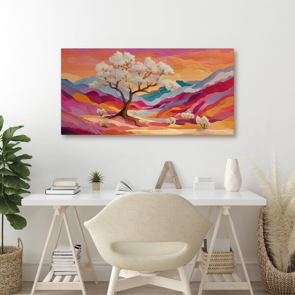 Quadro su tela – Albero della vita nella natura colorata