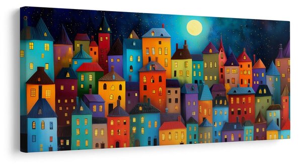 Quadro su tela – Città illuminata di notte