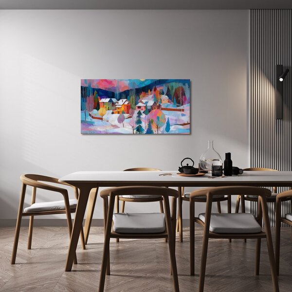 Quadro su tela – Villaggio invernale incantato