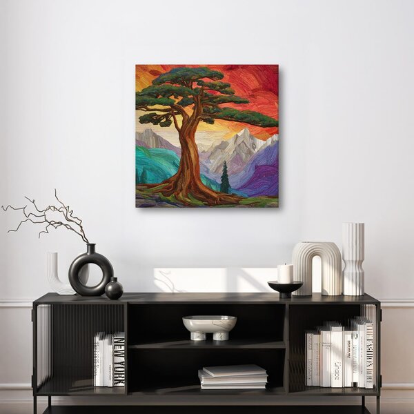 Quadro su tela – Maestoso albero della vita all'alba