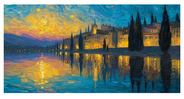 Quadro su tela – Luci serali della città