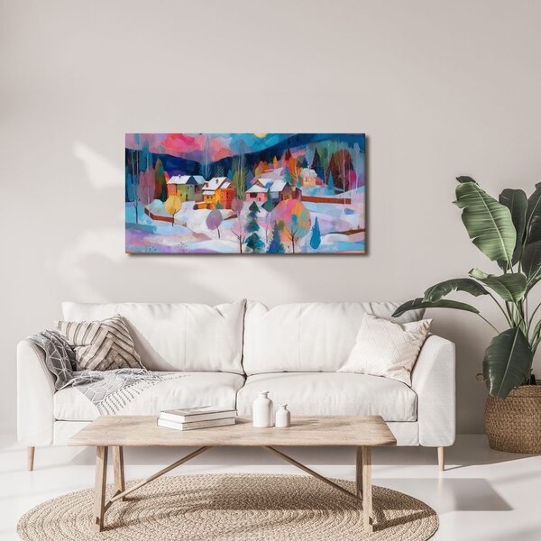 Quadro su tela – Villaggio invernale incantato