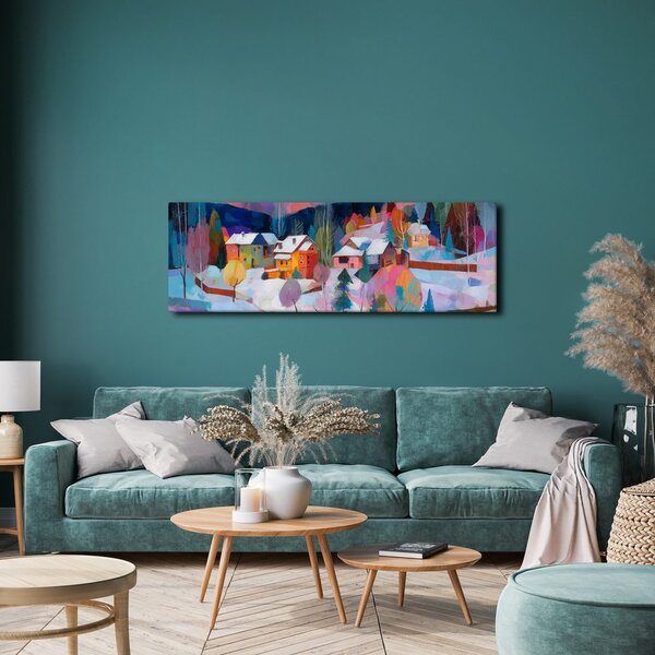 Quadro su tela – Paesaggio natalizio con chalet