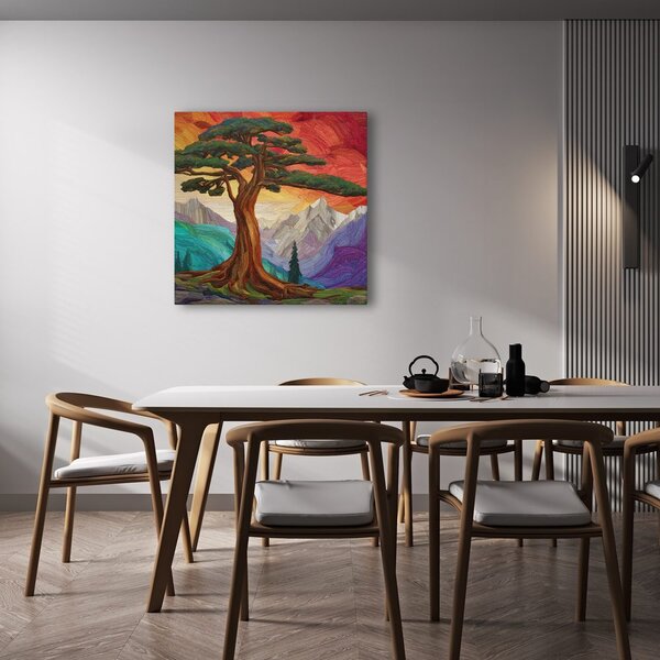 Quadro su tela – Maestoso albero della vita all'alba