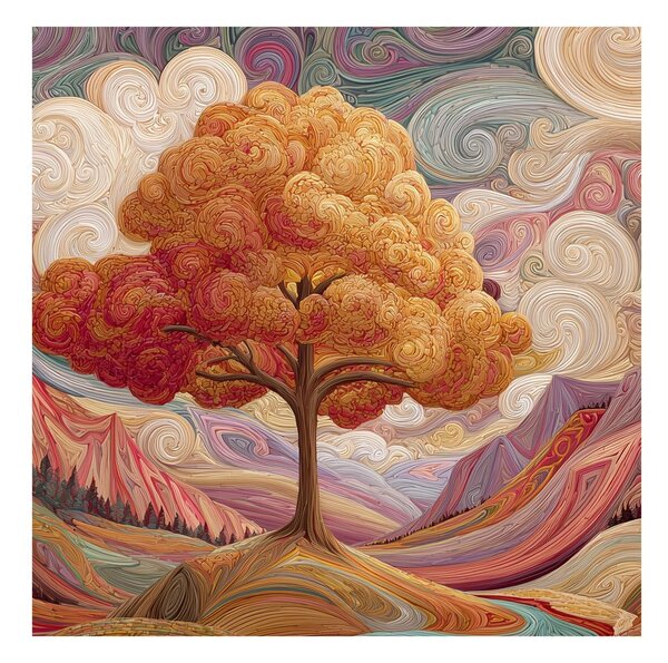 Quadro su tela – Albero della vita mistico nel paesaggio