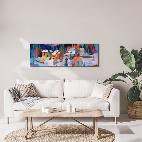 Quadro su tela – Paesaggio natalizio con chalet
