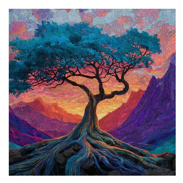 Quadro su tela – Albero della vita al tramonto