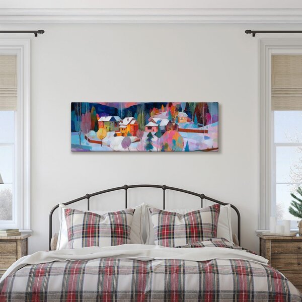 Quadro su tela – Paesaggio natalizio con chalet