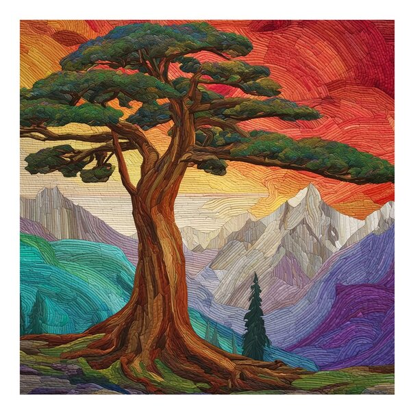 Quadro su tela – Maestoso albero della vita all'alba