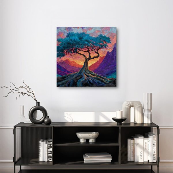 Quadro su tela – Albero della vita al tramonto