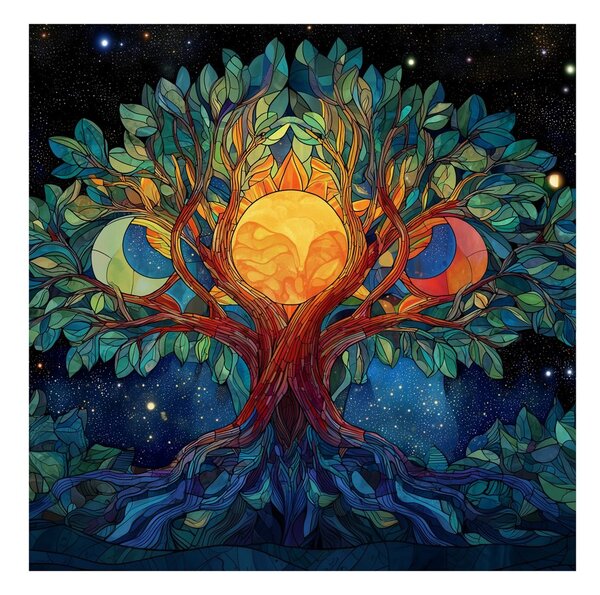 Quadro su tela – Albero della vita con energia cosmica