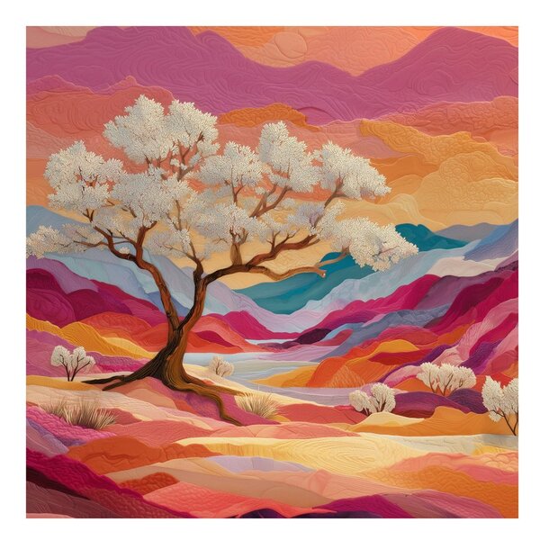 Quadro su tela – Pittoresco albero della vita sulle colline