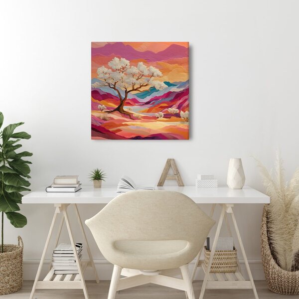 Quadro su tela – Pittoresco albero della vita sulle colline