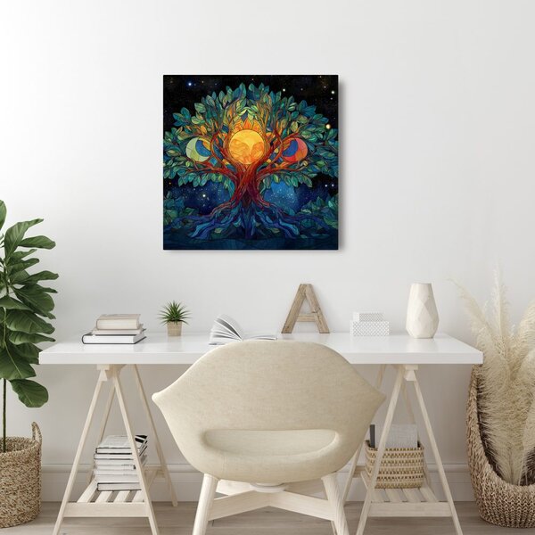 Quadro su tela – Albero della vita con energia cosmica