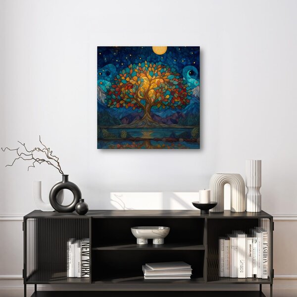 Quadro su tela – Notte magica e albero della vita