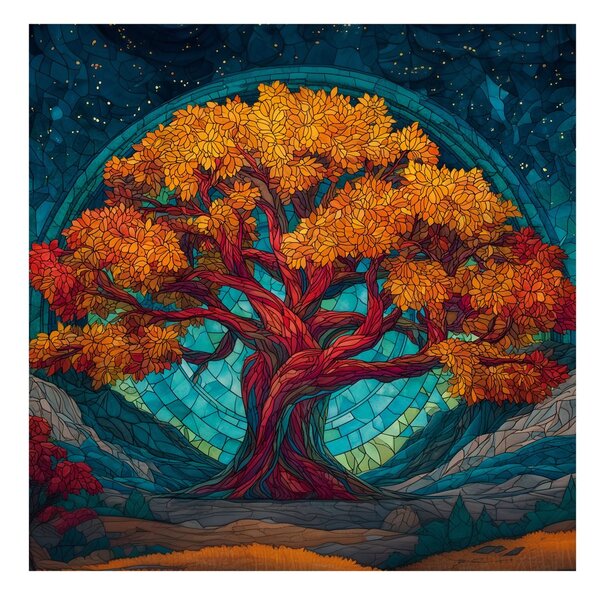 Quadro su tela – Albero della vita sotto le stelle