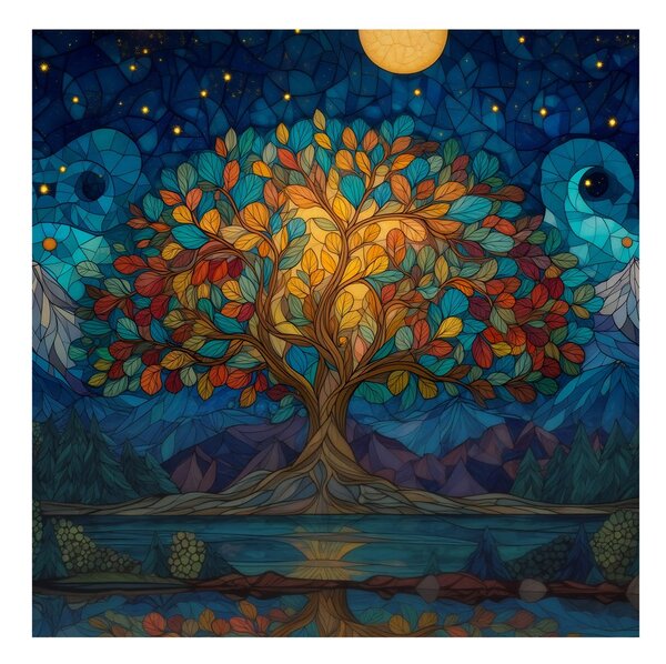 Quadro su tela – Notte magica e albero della vita