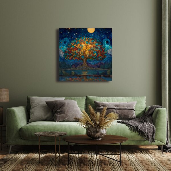 Quadro su tela – Notte magica e albero della vita