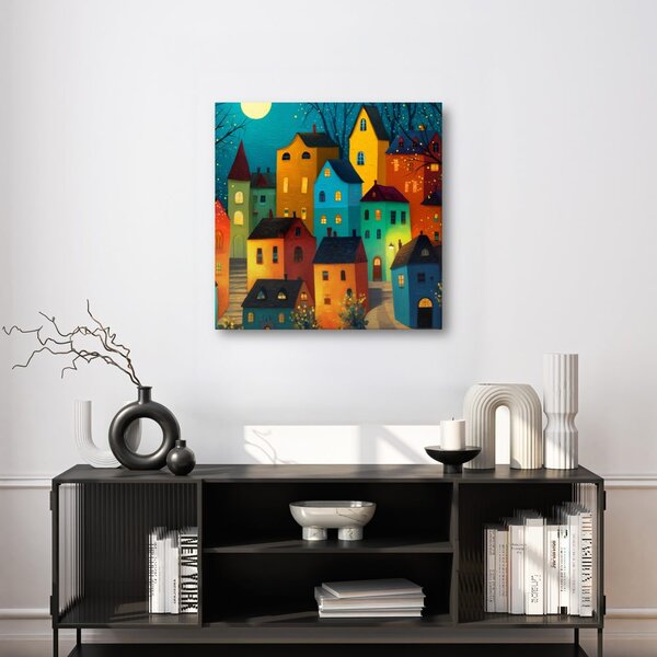 Quadro su tela – Luci festive in città
