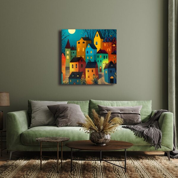 Quadro su tela – Luci festive in città