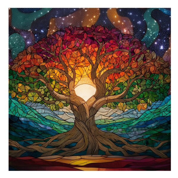 Quadro su tela – Albero della vita di notte