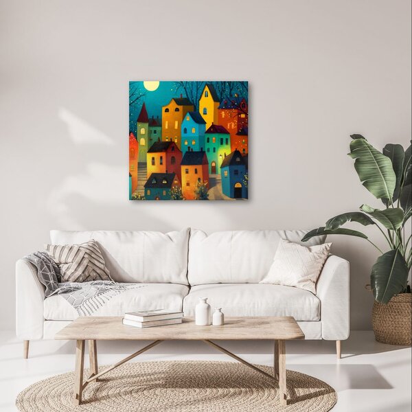 Quadro su tela – Luci festive in città