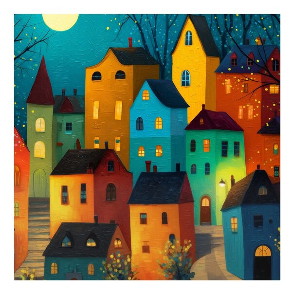 Quadro su tela – Luci festive in città