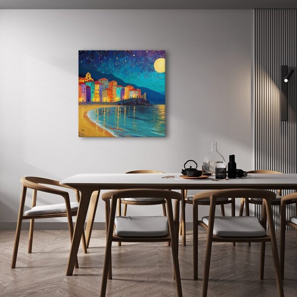Quadro su tela – Case colorate sulla costa