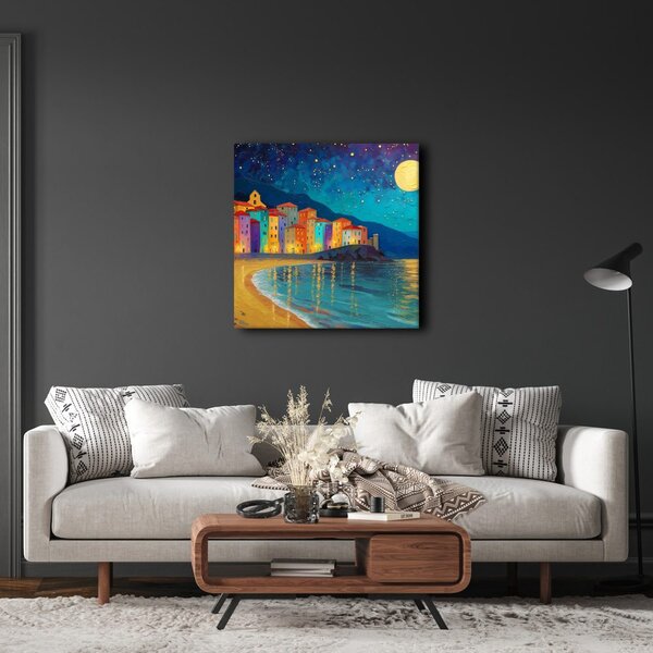 Quadro su tela – Case colorate sulla costa