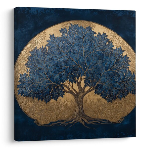 Quadro su tela – Albero della vita dorato in spazio blu