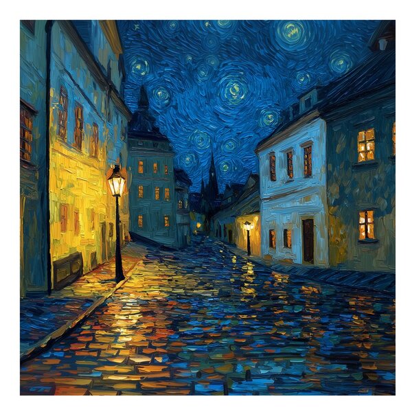 Quadro su tela – Notte di lampade luminose