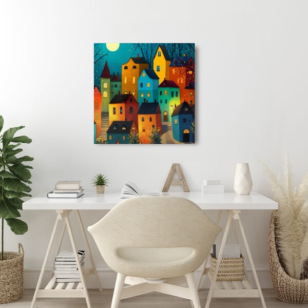 Quadro su tela – Luci festive in città